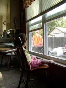 Sissy has the best seat in the house