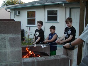 Fathers day 2009 009 Trying not to burn the mallows!