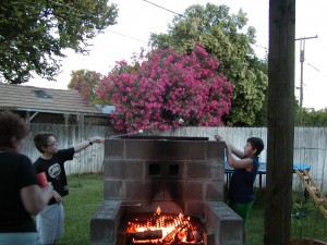 Fathers day 2009 013 Then the boys realized the heat (no smoke) coming out of the chimney made for perfect mallows