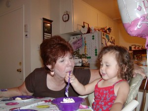 2yrsold 036 Enjoying dessert with Grammy