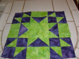 June quilt block (in white kitchen)