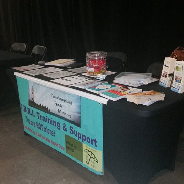 Setting up our booth. Hope to see some friends today! #fasdsacvalley #transformationalfamilies  #defendingthecause