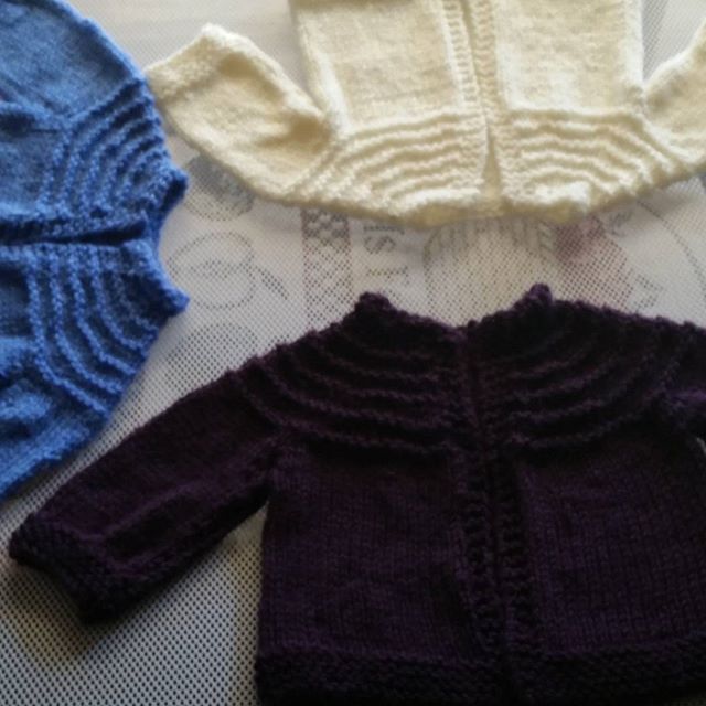 Wee baby sweaters almost ready for the wee babies!
