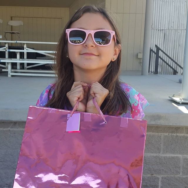 A "Welcome to Summer" gift bag.  She has to wait until after the award ceremony. #meanmomma