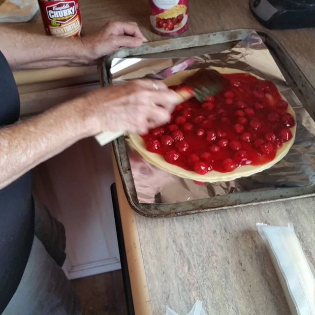 Mom is making cherry french fries for my bday.