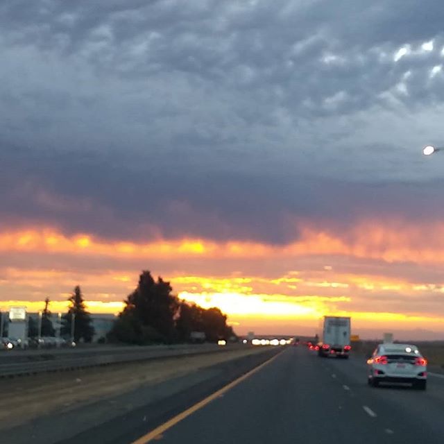 This mornings sunset before the rain.