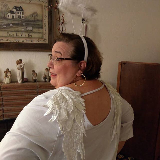 Heading to a halloween party...got to make sure this Halo stays straight!